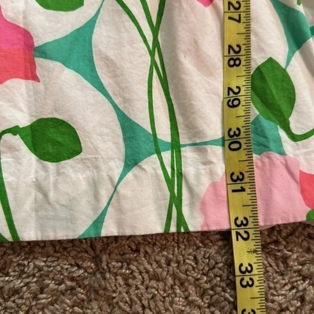 Lilly Pulitzer Girls Sleeveless Shift Dress 16 Altered Tucks White Pink Green